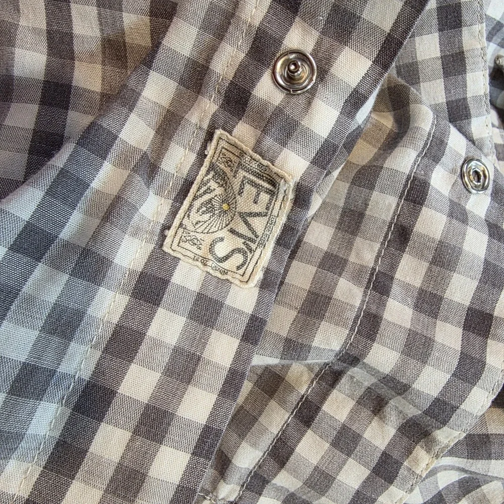 Levi's Strauss & Co Western Gray And White Checked Buttoned Western Shirt XL